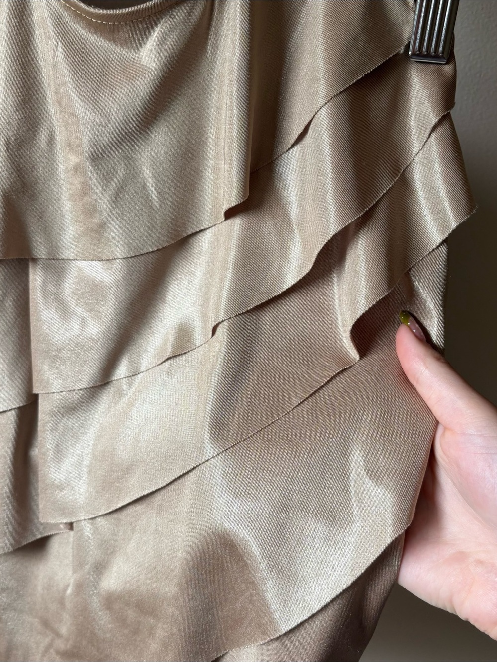 Cache Gold Metallic Ruffled Halter Tank Top - Picture 2 of 8